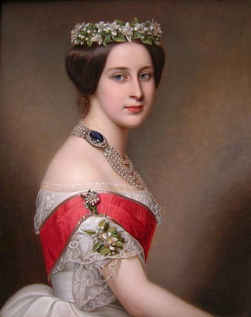 Йозеф Карл Штилер. Великая княгиня Александра Иосифовна, супруга Великого князя Константина Николаевича, 1850 год. 